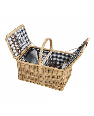 Cos de picnic pentru 4 persoane, salcie impletita, model Lugano - CILIO